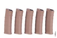D-Day Boite de 5 Chargeurs M4 AEG Gen3 30/130 BBs (FDE)