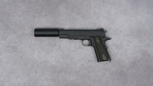 Occasion- Colt 1911 Rail Gun Noir Co2 + Silencieux 