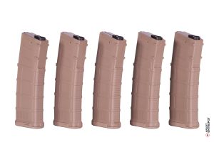 D-Day Boite de 5 Chargeurs M4 AEG Gen3 30/130 BBs (FDE) -