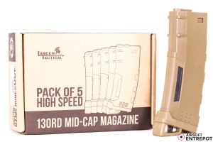 Lancer Tactical Pack de 5 Chargeurs Speed 130 BBs (Tan) -