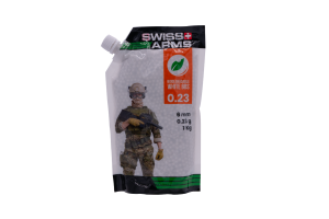 SWISS ARMS Billes BIO Blanche 0.23gr (Sac de 1 Kg)