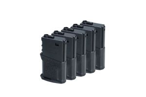 Amoeba Boite De 5 Chargeurs M4 AEG Mid-Cap 120BBs Courts (Noir) -