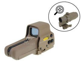 JJ Airsoft Combo G33 et Red Dot Type Eotech 558 (TAN)