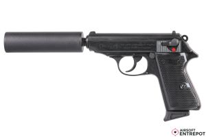 Umarex Walther PPK/S + Silencieux GBB (Noir)