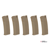 Specna Arms Boîte de 5 Chargeurs S-Mag 125 Bbs Pour M4 AEG (Tan)