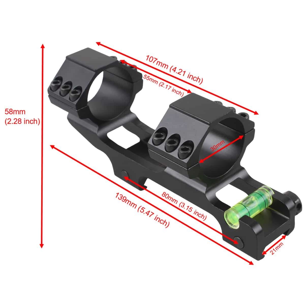 Vector Optics Accessoire Vector Optics Montage Lunette 30mm avec Niveau à  Bulle
